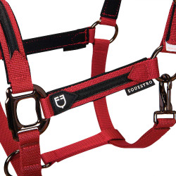 Cabresto de nylon com corda Elegance Equestro Vermelho