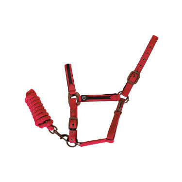 Cabresto de nylon com corda Elegance Equestro Vermelho