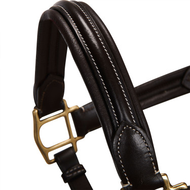 Cabezada de couro superior Equestro Castanho escuro Cabezada de couro superior Equestro Castanho escuro
