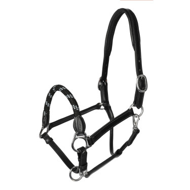 Caveirão de couro com proteção ergonômica e focinheira de corda Acavallo