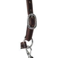 Caveirão de couro com proteção ergonômica e focinheira de corda Acavallo Castanho escuro