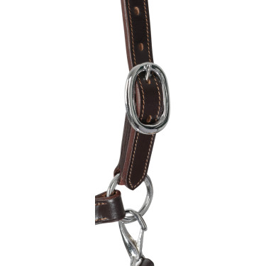 Caveirão de couro com proteção ergonômica e focinheira de corda Acavallo Castanho escuro Caveirão de couro com proteção ergonômica e focinheira de corda Acavallo Castanho escuro