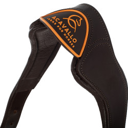 Caveção de couro com proteção ergonômica em vitelo Acavallo Castanho escuro Caveção de couro com proteção ergonômica em vitelo Acavallo Castanho escuro