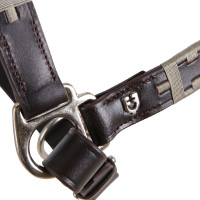 Cabeçada de couro com padrão geométrico Polo Equestro Castanho escuro