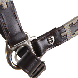 Cabeçada de couro com padrão geométrico Polo Equestro Castanho escuro