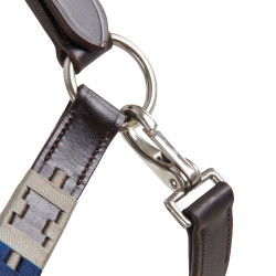 Cabeçada de couro com padrão geométrico Polo Equestro Castanho escuro