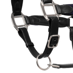 Caveção de couro com inserções de nylon trançado Equestro Preto / azul-marinho