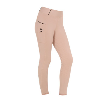 Legging justo para menina com grip e logótipo Equestro Legging justo para menina com grip e logótipo Equestro