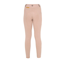 Legging justo para menina com grip e logótipo Equestro Camafeu rosa