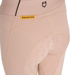 Legging justo para menina com grip e logótipo Equestro Camafeu rosa