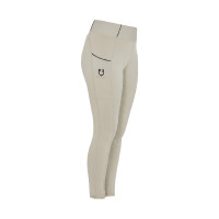 Legging justo para menina com grip e logótipo Equestro Oxford bronzeado Rosa Legging justo para menina com grip e logótipo Equestro Oxford bronzeado Rosa