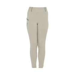 Legging justo para menina com grip e logótipo Equestro Oxford bronzeado Rosa