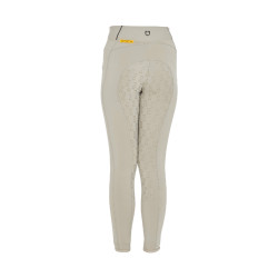 Legging justo para menina com grip e logótipo Equestro Oxford bronzeado Rosa