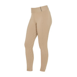 Legging justo para menina com grip e logótipo Equestro Incenso Bege