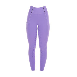 Legging justo para menina com grip e logótipo Equestro Dália violeta