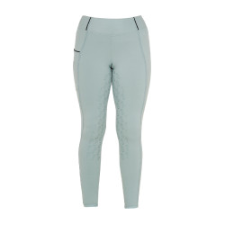 Legging justo para menina com grip e logótipo Equestro Névoa cinza Azul
