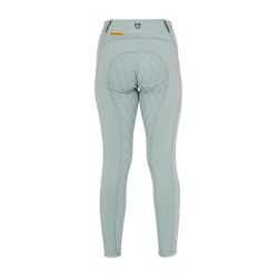 Legging justo para menina com grip e logótipo Equestro Névoa cinza Azul