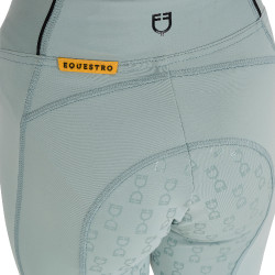 Legging justo para menina com grip e logótipo Equestro Névoa cinza Azul