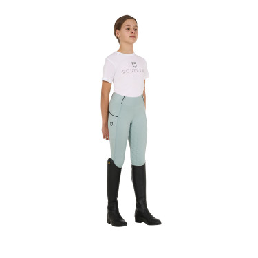 Legging justo para menina com grip e logótipo Equestro Legging justo para menina com grip e logótipo Equestro