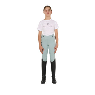 Legging justo para menina com grip e logótipo Equestro Legging justo para menina com grip e logótipo Equestro
