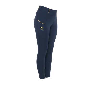 Legging justo para menina com grip e logótipo Equestro Legging justo para menina com grip e logótipo Equestro