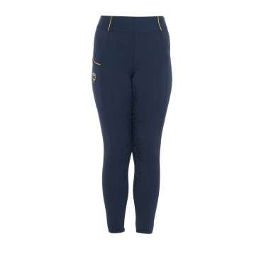 Legging justo para menina com grip e logótipo Equestro Legging justo para menina com grip e logótipo Equestro