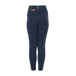 Legging justo para menina com grip e logótipo Equestro Blazer marinho Azul-marinho