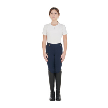 Legging justo para menina com grip e logótipo Equestro Legging justo para menina com grip e logótipo Equestro