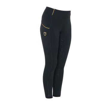 Legging justo para menina com grip e logótipo Equestro Legging justo para menina com grip e logótipo Equestro