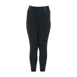 Legging justo para menina com grip e logótipo Equestro Preto