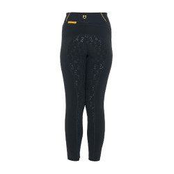 Legging justo para menina com grip e logótipo Equestro Preto