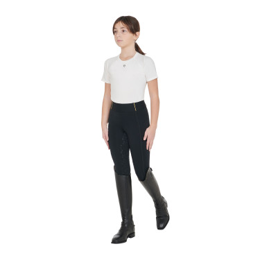 Legging justo para menina com grip e logótipo Equestro Legging justo para menina com grip e logótipo Equestro