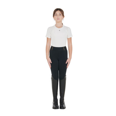 Legging justo para menina com grip e logótipo Equestro Legging justo para menina com grip e logótipo Equestro