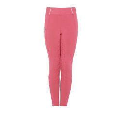 Legging justo para menina com grip e logótipo Equestro Fúcsia Rosa