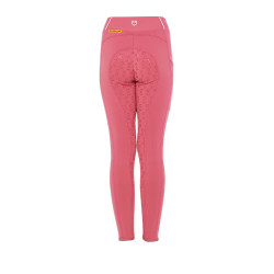 Legging justo para menina com grip e logótipo Equestro Fúcsia Rosa