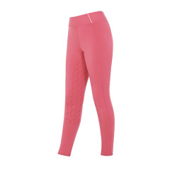 Legging justo para menina com grip e logótipo Equestro Fúcsia Rosa