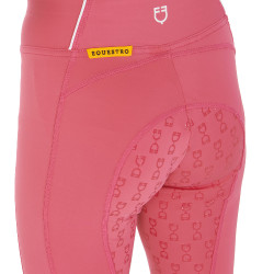 Legging justo para menina com grip e logótipo Equestro Fúcsia Rosa