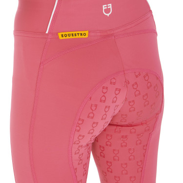 Legging justo para menina com grip e logótipo Equestro Legging justo para menina com grip e logótipo Equestro