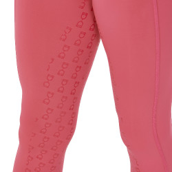 Legging justo para menina com grip e logótipo Equestro Fúcsia Rosa