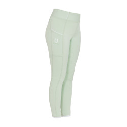 Legging justo para menina com grip e logótipo Equestro Verde claro