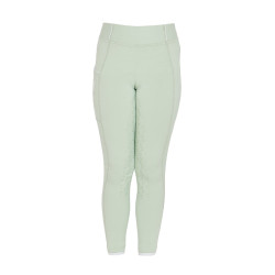 Legging justo para menina com grip e logótipo Equestro Verde claro