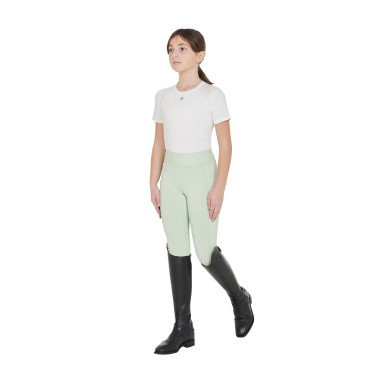 Legging justo para menina com grip e logótipo Equestro Legging justo para menina com grip e logótipo Equestro