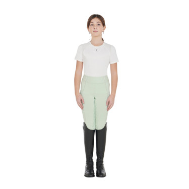 Legging justo para menina com grip e logótipo Equestro Legging justo para menina com grip e logótipo Equestro