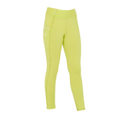 Legging justo para menina com grip e logótipo Equestro Limão Amarelo