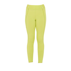 Legging justo para menina com grip e logótipo Equestro Limão Amarelo