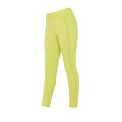 Legging justo para menina com grip e logótipo Equestro Limão Amarelo