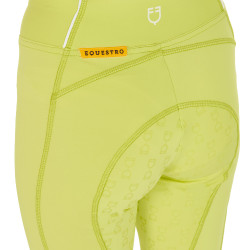 Legging justo para menina com grip e logótipo Equestro Limão Amarelo