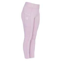 Legging justo para menina com grip e logótipo Equestro Lilás Azul