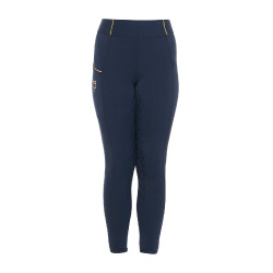 Legging justo para menina com grip e logótipo Equestro Marinho Azul-marinho