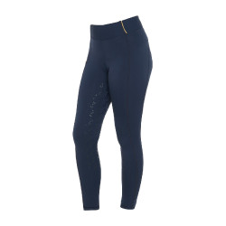 Legging justo para menina com grip e logótipo Equestro Marinho Azul-marinho